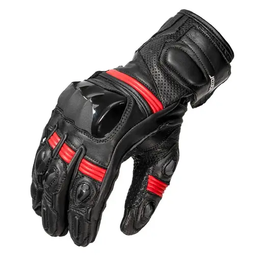 Mănuși Moto din Piele SIXGEAR FIRM · Negru / Roșu