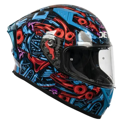 Cască Moto Integrală JET SCUD FURY · Albastru / Roșu / Roz