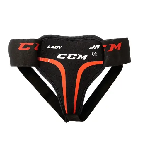 Suspensor Hochei de Damă, Junior, CCM FEMALE PELVIC PROTECTOR · Negru / Roșu