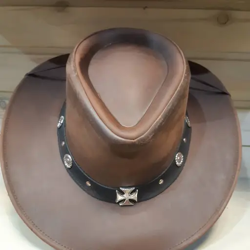 Pălărie Cowboy din Piele WILD WEST LFI-515 · Maro