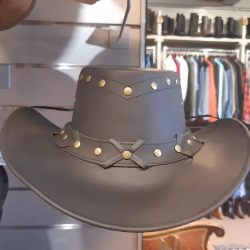 Pălărie Cowboy din Piele WILD WEST LFI-501 · Maro