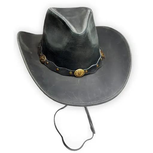 Pălărie Cowboy din Piele WILD WEST Chonco LFI-514 · Negru