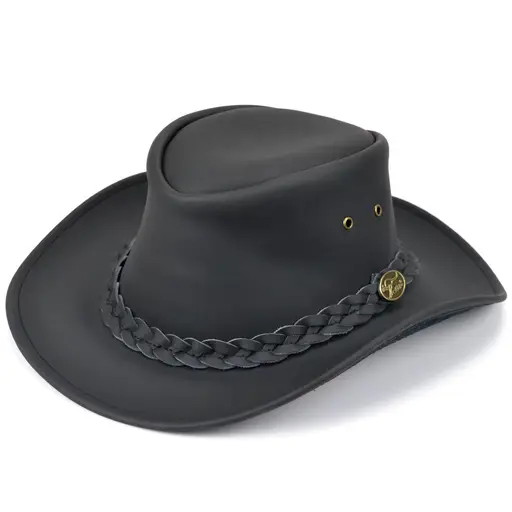 Pălărie Cowboy din Piele WILD WEST Bushman · Negru