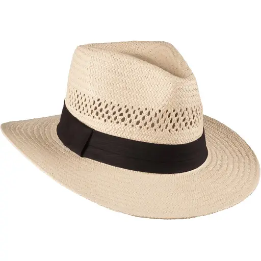 Pălărie Cowboy din Paie tip Panama WILD WEST Salerno · Alb