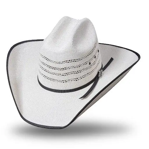 Pălărie Cowboy din Paie WILD WEST Ashton 2 · Alb