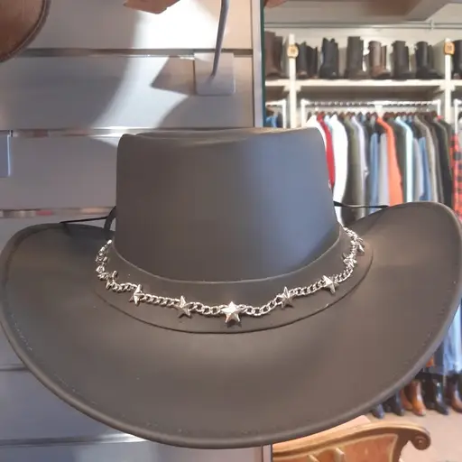 Pălărie Cowboy din Piele WILD WEST LFI-504 · Maro