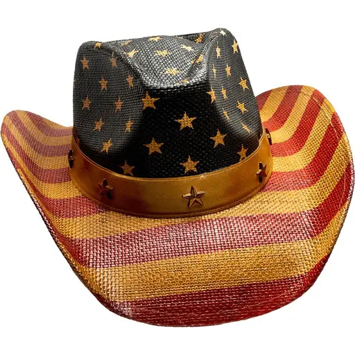 Pălărie Cowboy din Paie WILD WEST USA SH24443 · Albastru / Roșu / Galben