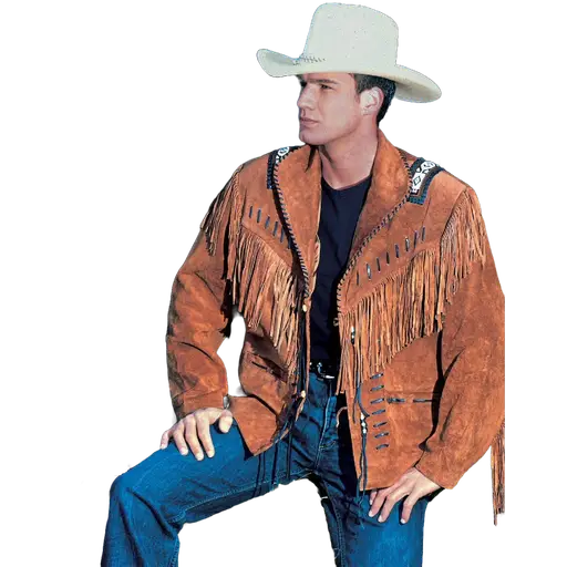 Geacă Cowboy din Piele WILD WEST Buffalo · Maro