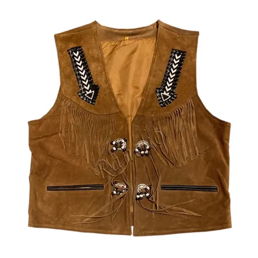 Vestă Cowboy din Piele WILD WEST W26703 · Maro