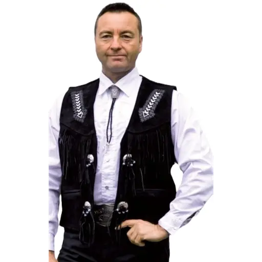 Vestă Cowboy din Piele WILD WEST W26703 · Negru