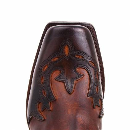 Botine Moto Chopper din Piele Naturală SENDRA BOOTS 7811 BLUES BRITNES · FL. MARRON-EVOLUTION TANG · Maro / Negru  - 4