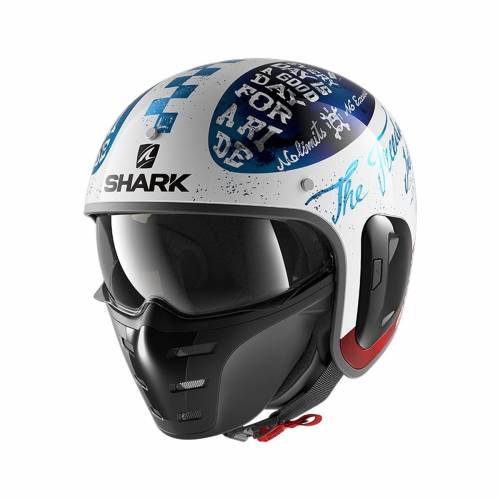 Cască Moto Open Face SHARK S-DRAK 2 TRIPP IN · Albastru / Alb / Roșu 