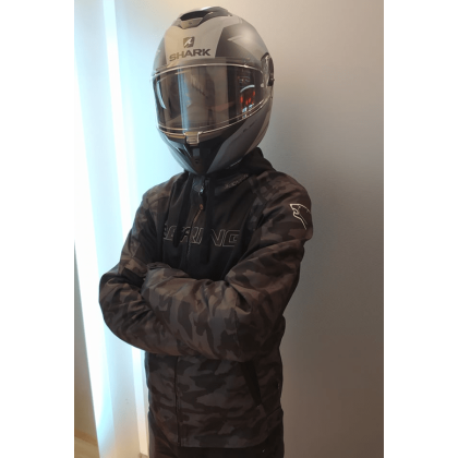 Geacă Moto de Vară din Textil BERING SPIRIT CAMO · Negru / Verde  - 6