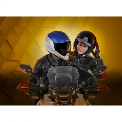 Cască Moto Flip Up SHARK EVOJET DUAL BLANK · Gri / Albastru Mat  - 7