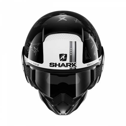 Cască Moto Open Face SHARK STREET DRAK TRIBUTE · Negru / Gri / Alb  - 1