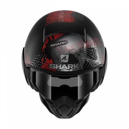 Cască Moto Open Face SHARK STREET DRAK KRULL · Negru / Argintiu / Roșu Mat  - 0
