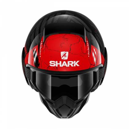 Cască Moto Open Face SHARK STREET DRAK CROWER · Negru / Gri / Roșu  - 1