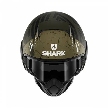 Cască Moto Open Face SHARK STREET DRAK CROWER · Negru / Verde  - 1