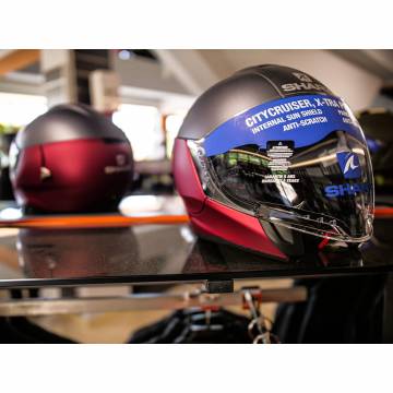 Cască Moto Open-Face SHARK CITYCRUISER DUAL BLANK · Gri / Roșu Mat  - 4