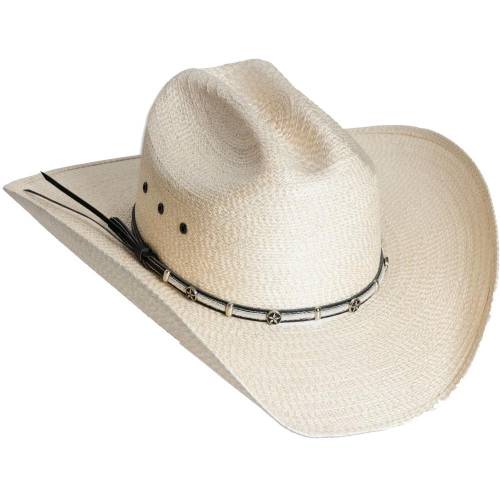 Pălărie Cowboy din Paie WILD WEST CURTIS · Alb 