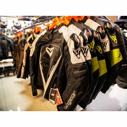 Geacă Moto din Piele SIXGEAR PHOENIX · Negru / Alb  - 6