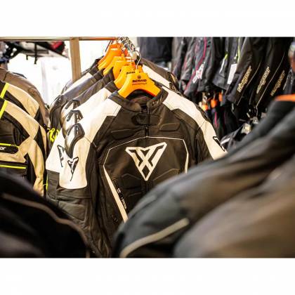 Geacă Moto din Piele SIXGEAR PHOENIX · Negru / Alb  - 11