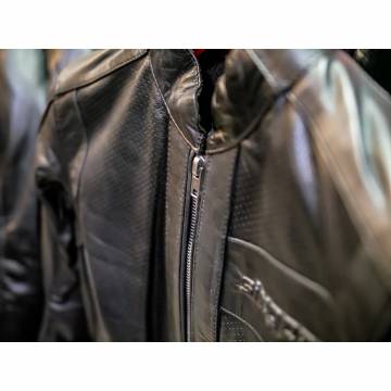 Geacă Moto Damă din Piele Naturală Perforată SIXGEAR MILA AIR · Negru  - 5