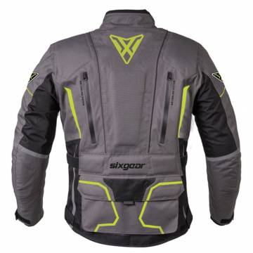 Geacă Moto din Textil SIXGEAR CLASH · Gri / Verde Fluo  - 11