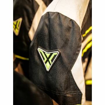 Geacă Moto din Textil SIXGEAR VIKRAN · Gri / Verde Fluo / Negru  - 7