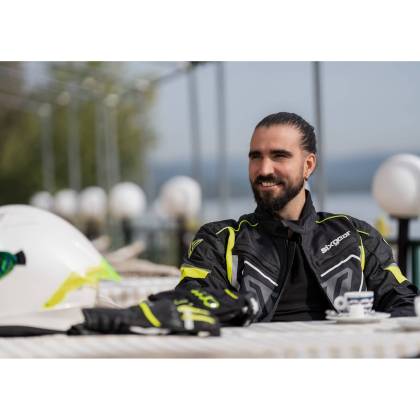 Geacă Moto din Textil SIXGEAR RIOT · Negru / Verde Fluo  - 6