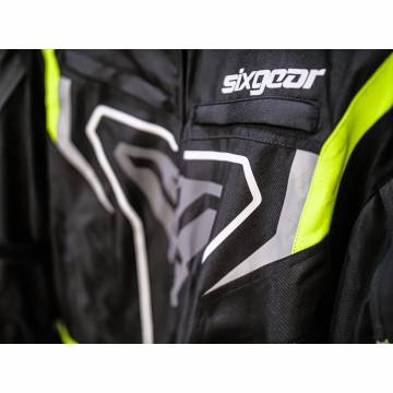 Geacă Moto din Textil SIXGEAR RIOT · Negru / Verde Fluo  - 11