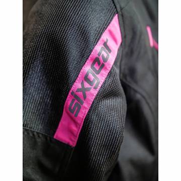 Geacă Moto Damă din Textil SIXGEAR ASTRID · Negru / Roz  - 6