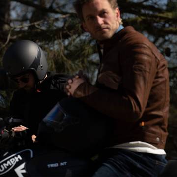 Geacă Moto din Piele RICHA DAYTONA 2 Mărimi Extra · Maro  - 4