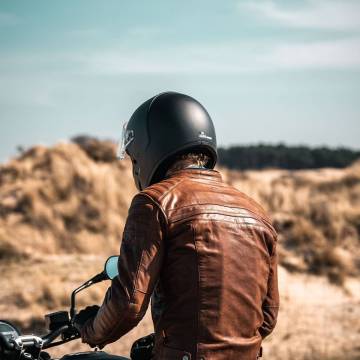 Geacă Moto din Piele RICHA DAYTONA 2 Mărimi Extra · Maro închis  - 12