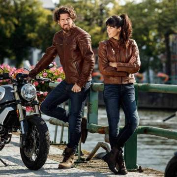 Geacă Moto din Piele RICHA DAYTONA 2 Mărimi Extra · Maro închis  - 15