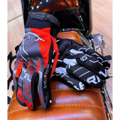 Mănuși Moto din Textil BERING WALSHE · Negru / Roșu  - 4