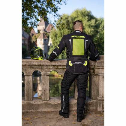 Geacă Moto din Textil SIXGEAR PARAGON · Negru / Verde-Fluo  - 9
