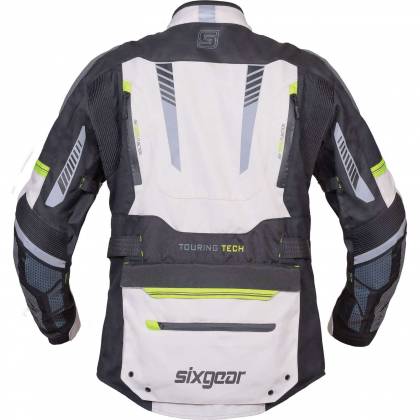 Geacă Moto din Textil SIXGEAR SUPERTECH · Gri / Negru / Verde-Fluo  - 6