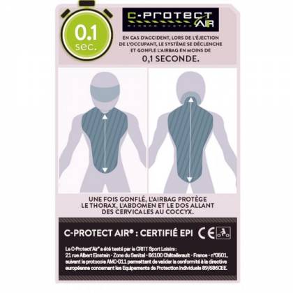 Vestă Protecție Airbag Moto - BERING C-PROTECT AIR · Negru  - 1