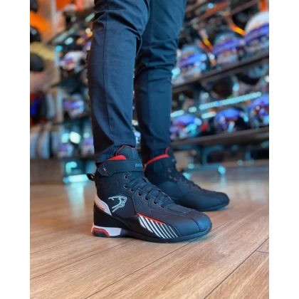 Ghete Moto Damă din Piele & Textil BERING LADY TIGER · Negru / Roz  - 5