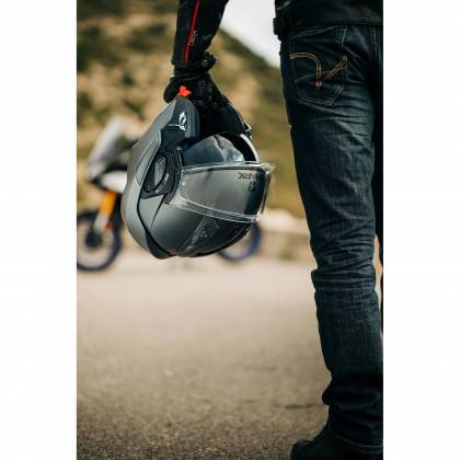 Cască Moto Modulară SHARK EVO GT SEAN · Alb / Negru / Roșu  - 11