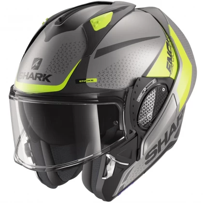 Cască Moto Modulară SHARK EVO GT ENCKE · Gri Mat / Galben / Negru  - 13