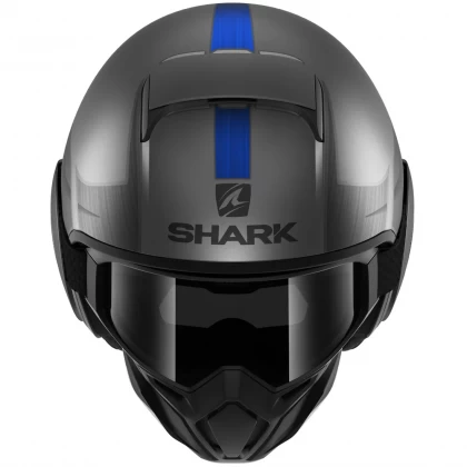 Cască Moto Open Face SHARK STREET DRAK TRIBUTE RM MAT · Gri / Albastru  - 1