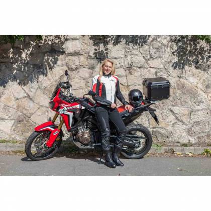 Geacă Moto Damă din Piele SIXGEAR AURORA · Alb / Roșu / Negru  - 4