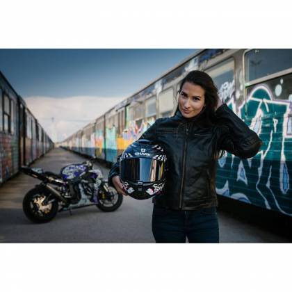 Cască Moto Integrală SHARK SPARTAN GT BCL. MICR. E-BRAKE MAT · Negru / Alb / Albastru  - 4