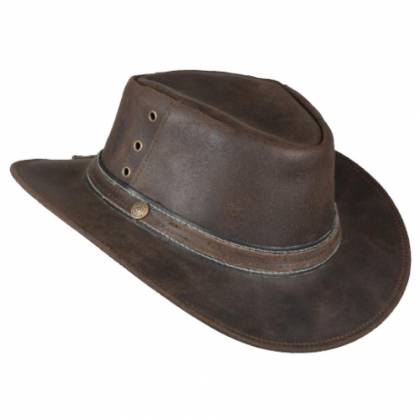 Pălărie Cowboy din Piele Naturală WILD WEST LONGFORD · Maro  - 1