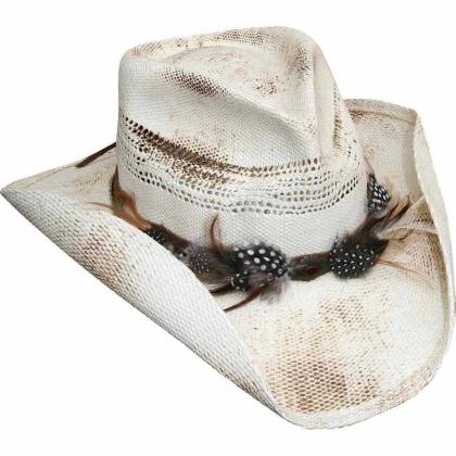 Pălărie Cowboy din Paie WILD WEST S&S CORONA · Alb  - 0