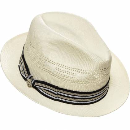 Pălărie Cowboy din Paie tip Panama WILD WEST LENO · Alb  - 0