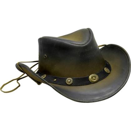Pălărie Cowboy din Piele Naturală WILD WEST LH22970 · Maro  - 0