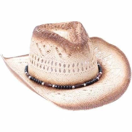 Pălărie Cowboy din Paie WILD WEST SH17956 · Alb  - 0